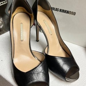 Nicholas Kirkwood Silver Mirror Toe Heels